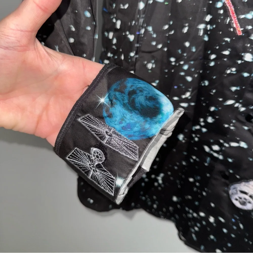 Star Wars “The Falcon”  HTF Robert Graham Black Button-Up Shirt Men’s L - Picture 7 of 11